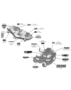 Part Location Diagram of 777D10609 Cub Cadet Front of Deck